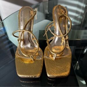 Fashion Nova Metallic Gold Heels